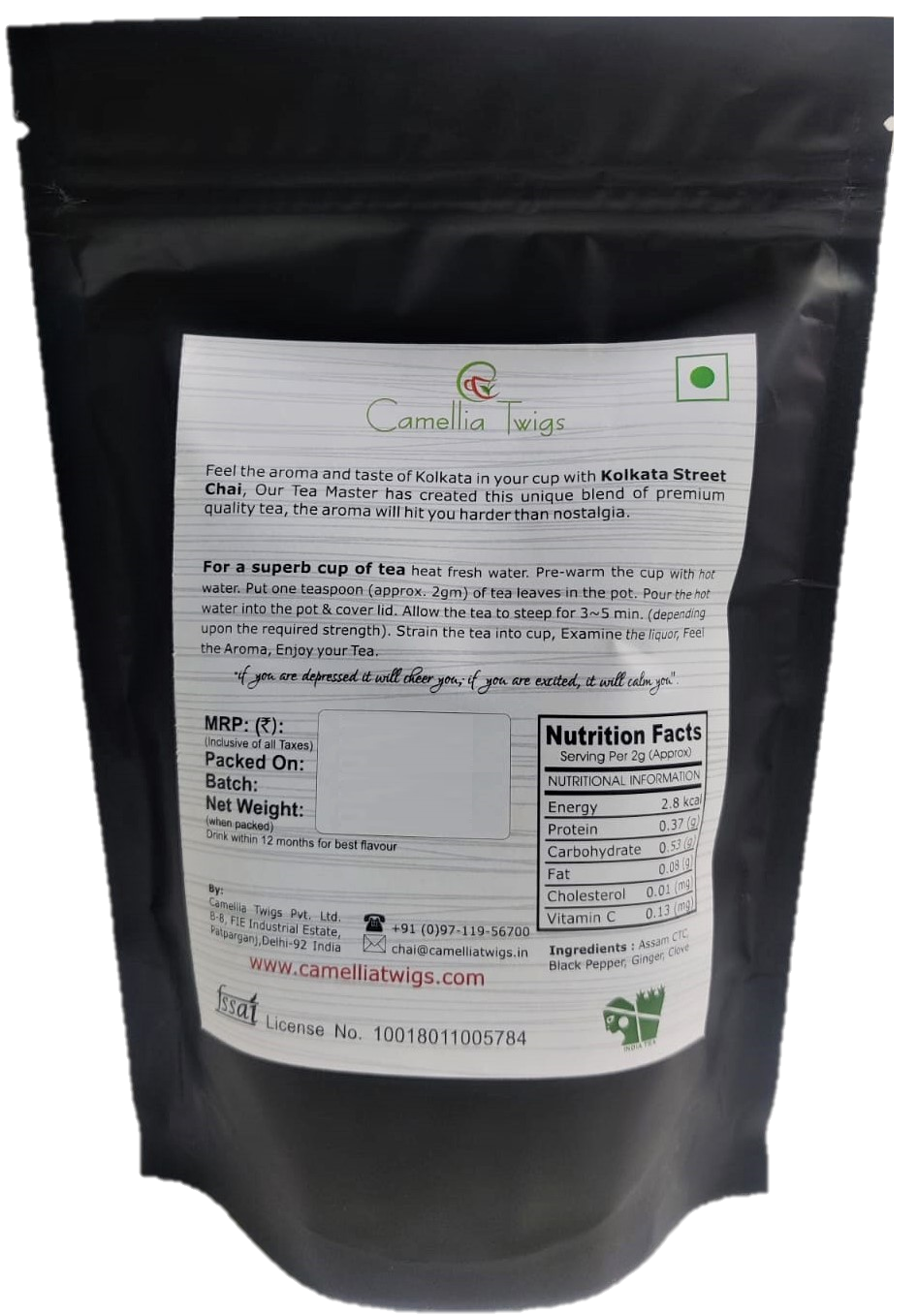 Kolkata Street Chai l Piquant Blend of High Grown CTC with Darjeeling Leaves