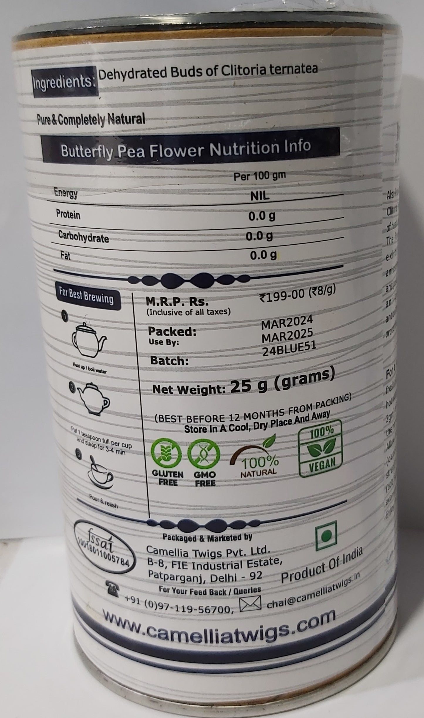 Butterfly Blue Pea Flower Tea l Aprajita Flower l Caffeine free l Antioxidant Rich
