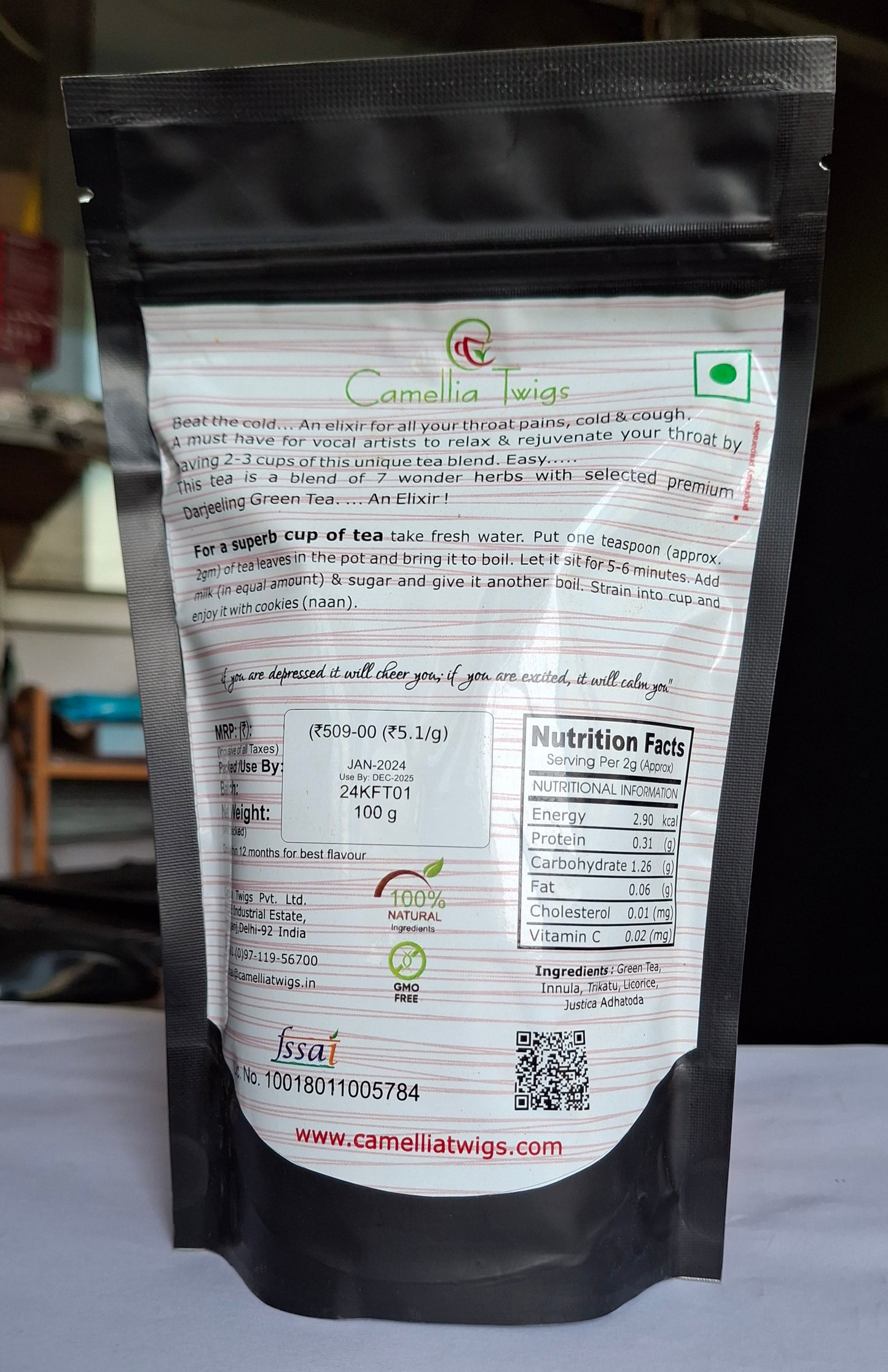 Kuff Tea – Herbal Green Tea for Cough & Throat Relief