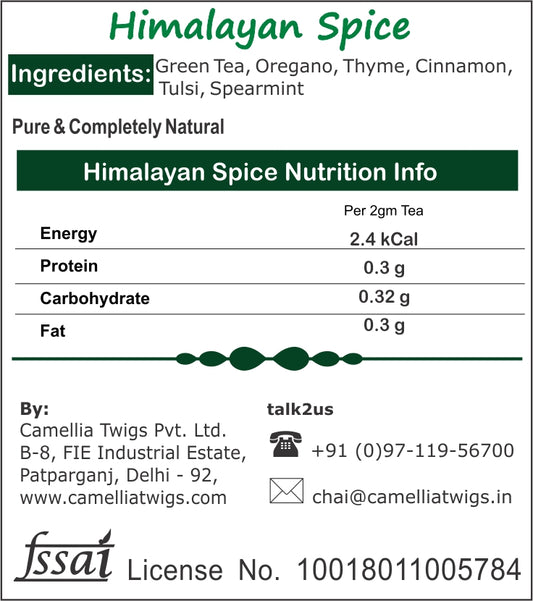 Himalayan Spice Green Tea| Herbal Immunity & Digestion Boosting Blend