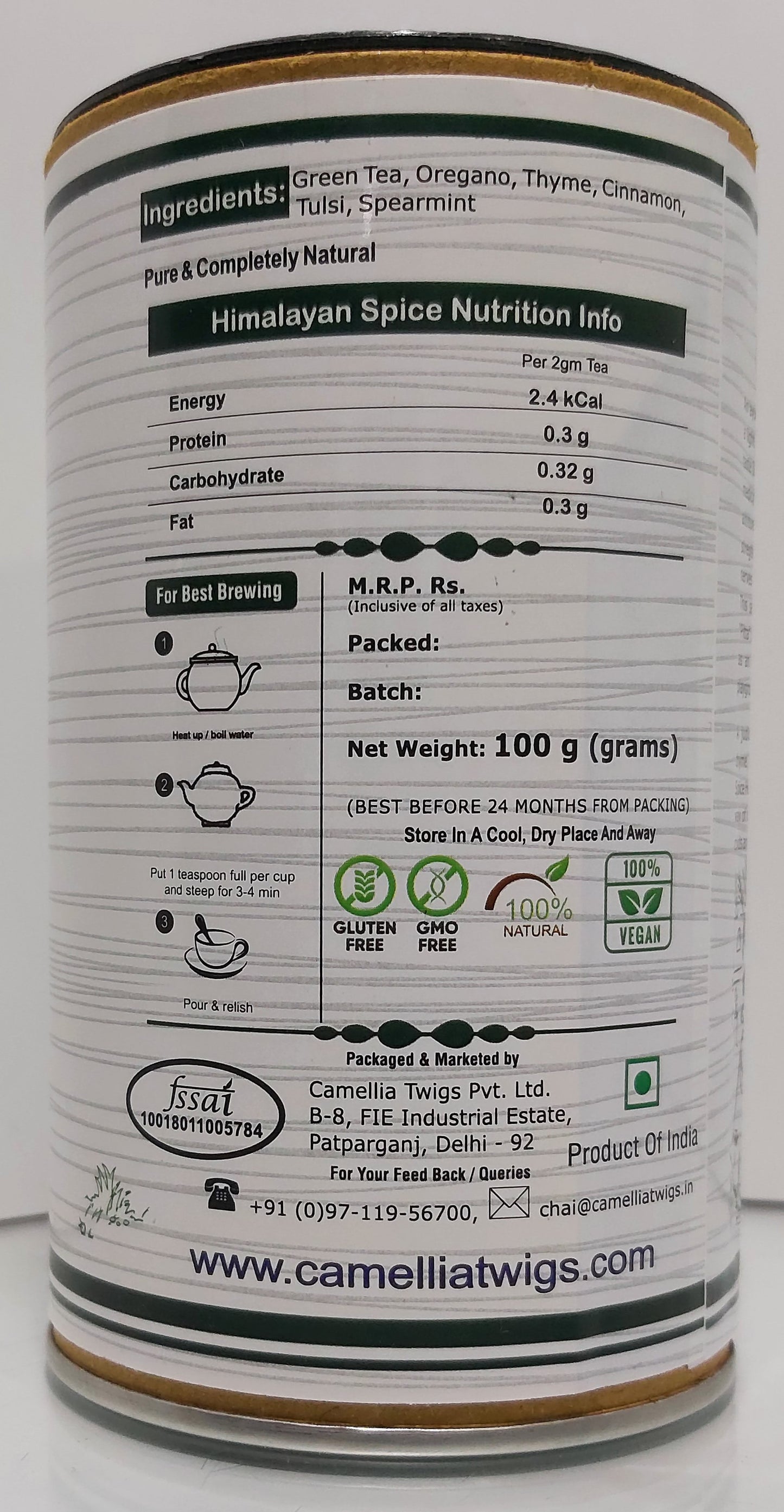 Himalayan Spice Green Tea| Herbal Immunity & Digestion Boosting Blend