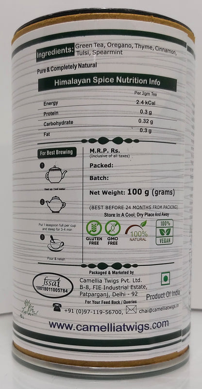 Himalayan Spice Green Tea| Herbal Immunity & Digestion Boosting Blend