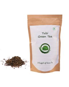 Camellia Twigs|Darjeeling Green Tea with Natural Tulsi Leaves| Stress Reliever | 100g pouch l 75 Cups